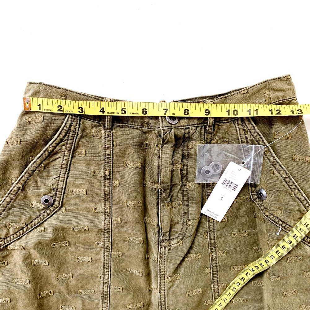 NWOT aubrey textured green utility skirt w/pockets - Picture 7 of 9